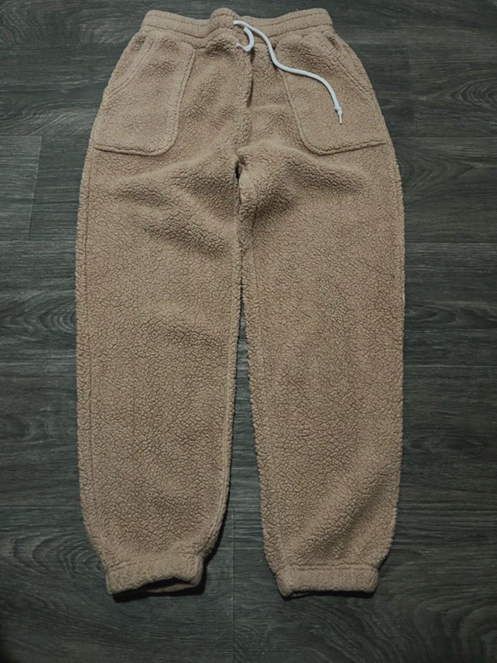 Forever 21 Plush Sherpa Jogger Pants - Taupe